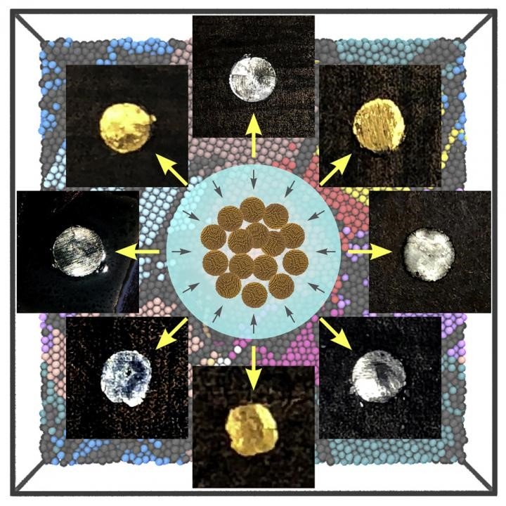 Researchers from Brown University have demonstrated a way to make bulk metals from nanoparticle building blocks. For a new study, the team made metal "coins" from nanoparticles of gold, silver, palladium, and other metals.